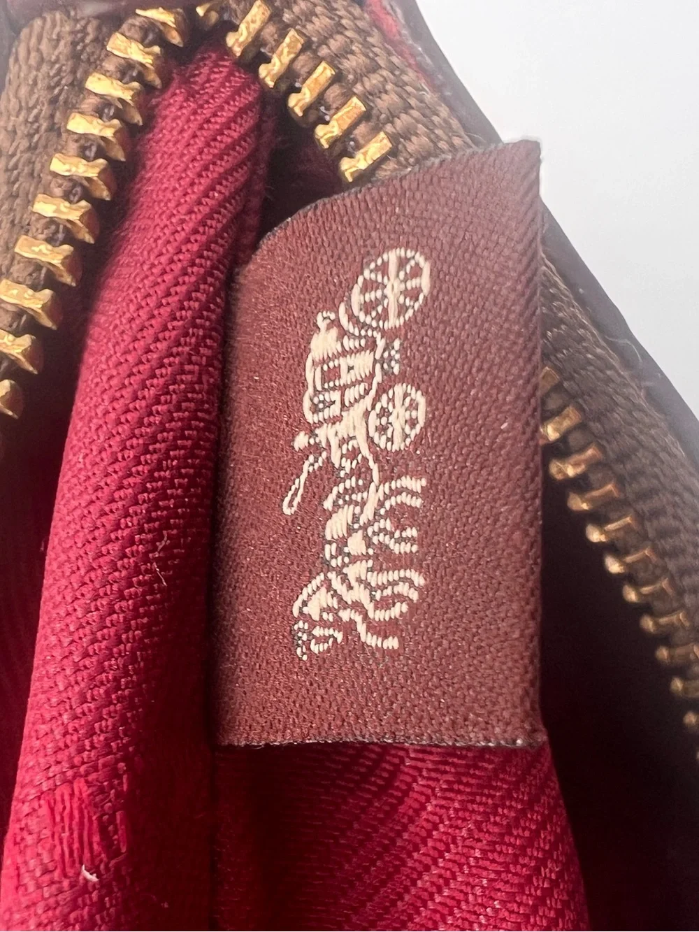 Coach Signature Apple Print Brown Pouch